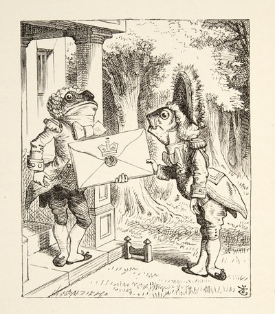 Fisch-Lakai, aus Alice im Wunderland von Lewis Carroll, veröffentlicht 1891 von John Tenniel